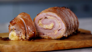 Lombo Recheado com Bacon, Calabresa, Presunto e Queijo na Air Fryer